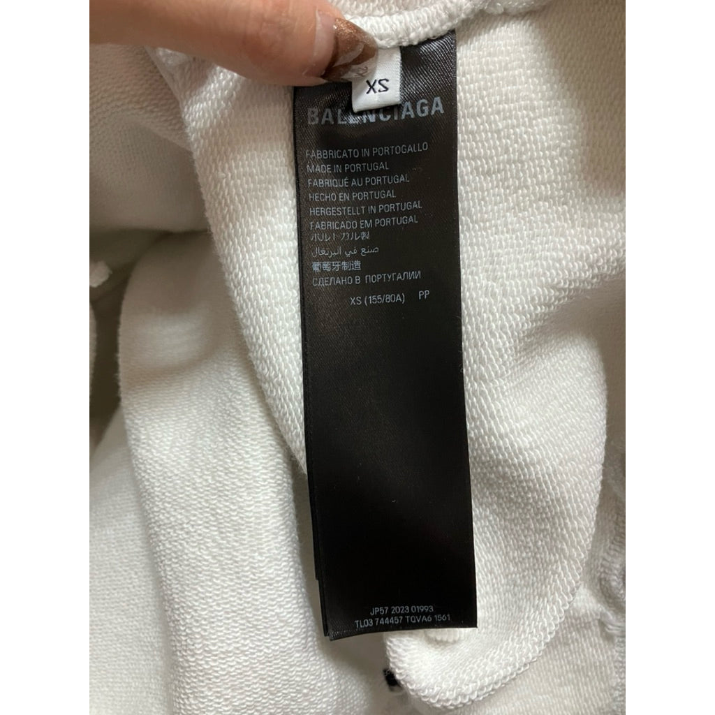 BALENCIAGA 巴黎世家 灰白色 印花 棉質 連帽 外套 保證正品