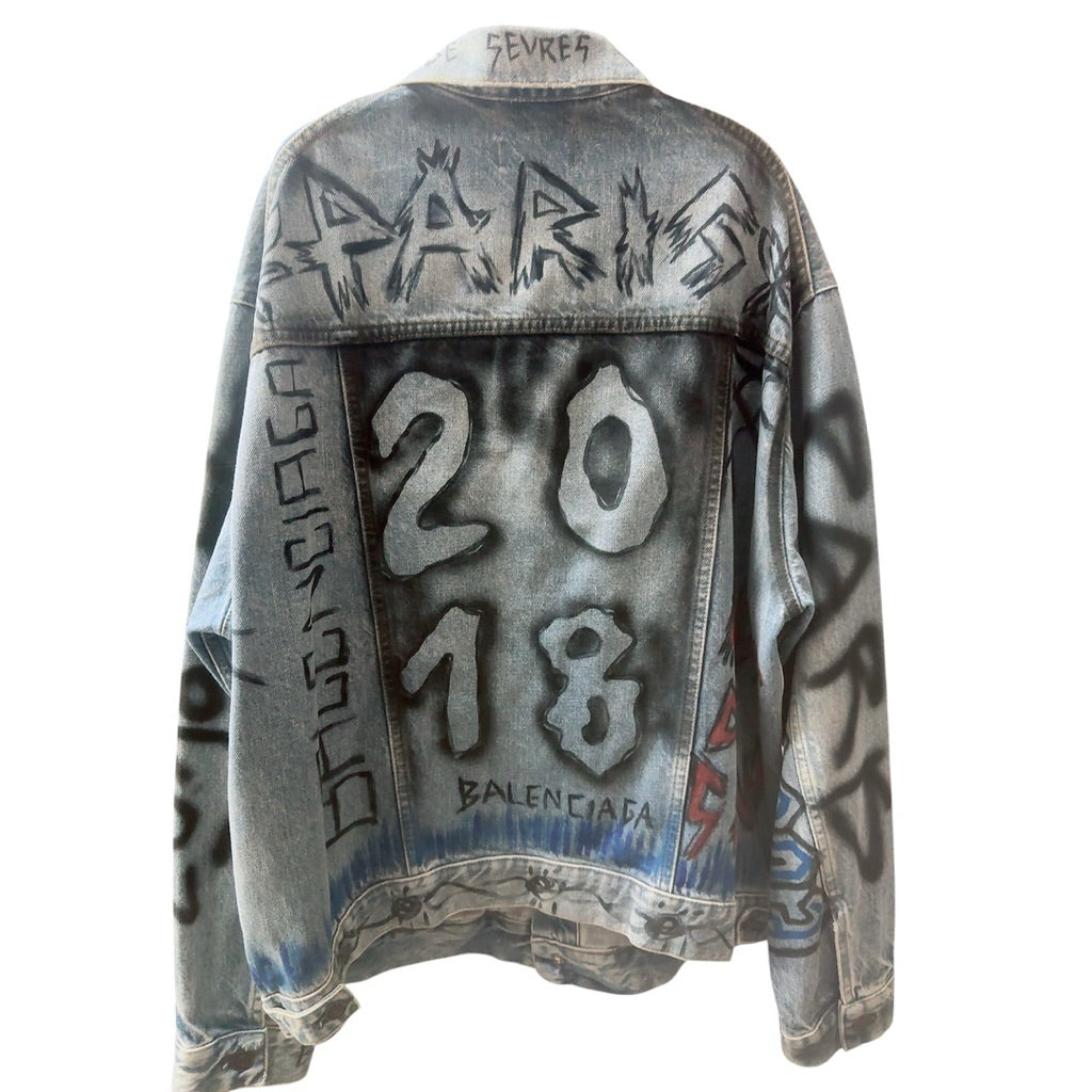 巴黎世家 Balenciaga 塗鴉 牛仔外套