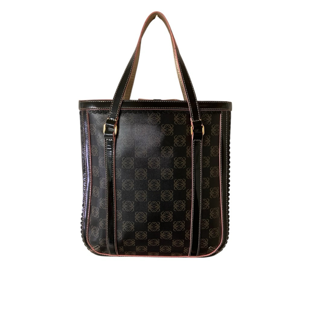 LOEWE 黑粉 蝴蝶結 老花 托特包 手提包 保證正品