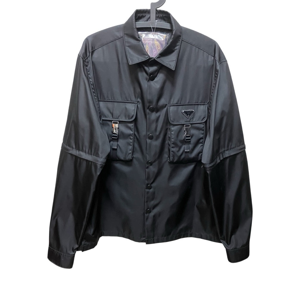 PRADA 黑色 尼龍 襯衫 外套 袖子可拆 保證正品