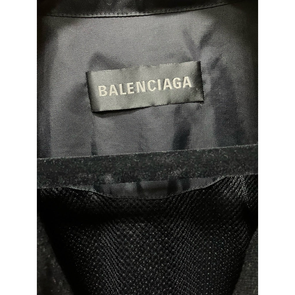 BALENCIAGA 巴黎世家 黑色 尼龍 牛仔布 拼接 外套 保證正品