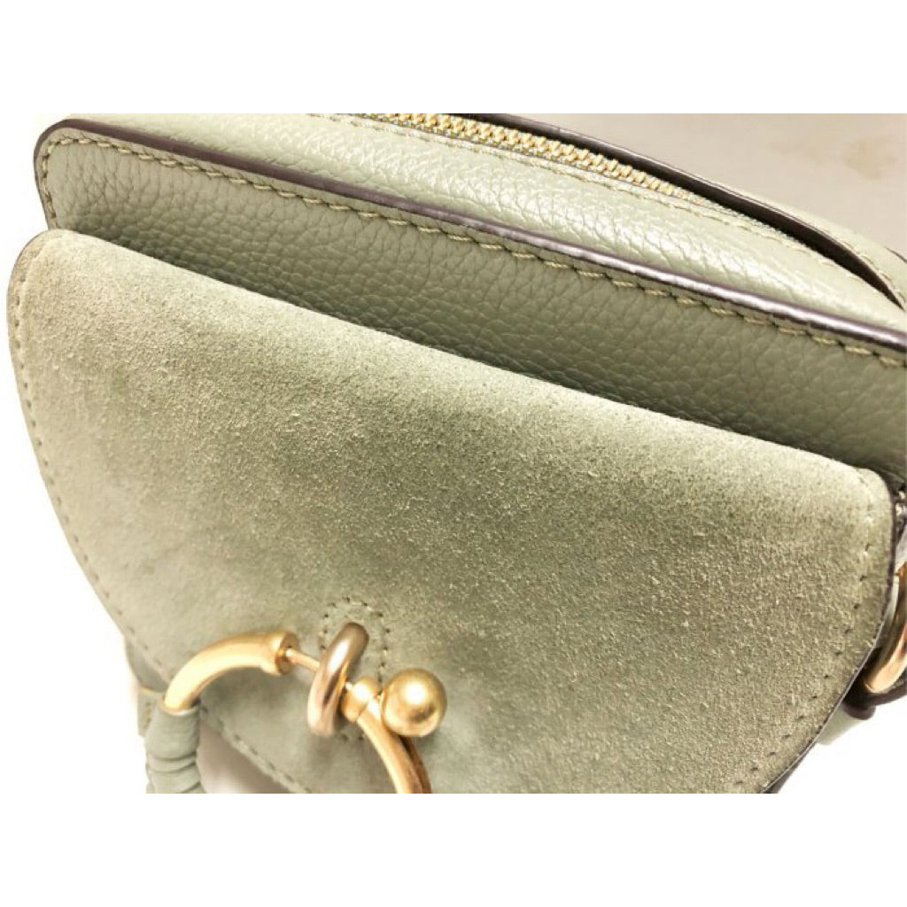 SEE BY CHLOE MINI JOAN 莫蘭迪綠 小方包 真皮 麂皮 可斜背 有防塵袋 保證正品