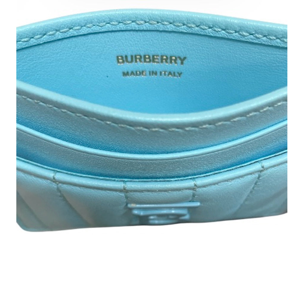 全配❗️❗️❗️BURBERRY 水藍色 TB LOGO 卡夾 保證正品