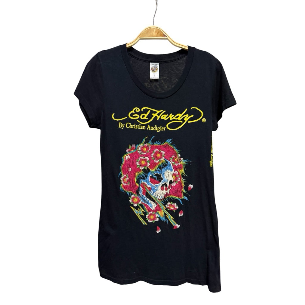 ED HARDY 水鑽 長版 T 保證正品