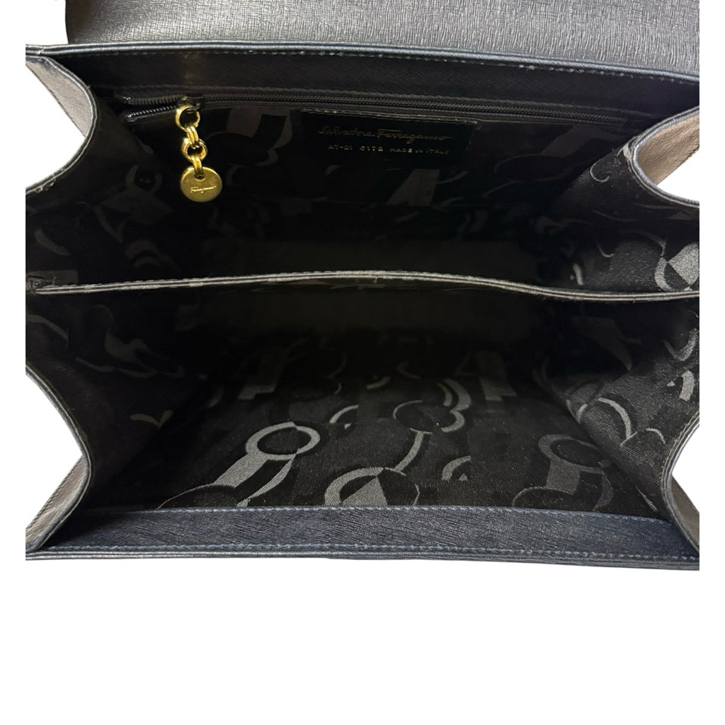 FERRAGAMO 深藍 斜背包 保證正品