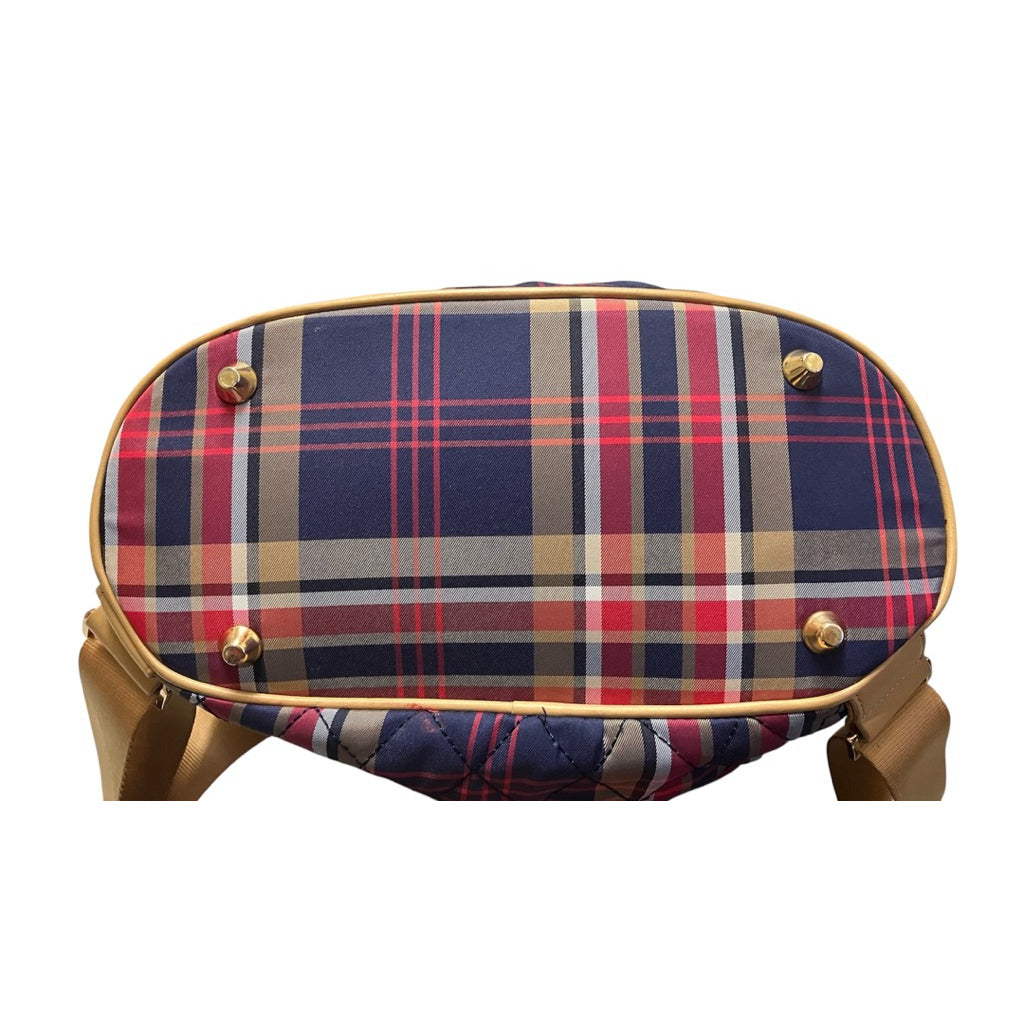 SCOTTISH HOUSE 紅藍 格紋 水桶型 後背包
