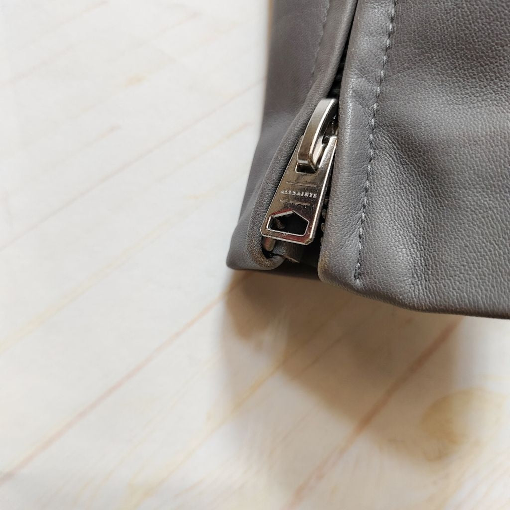 ALL SAINTS 灰色 象灰 皮衣 外套 保證正品
