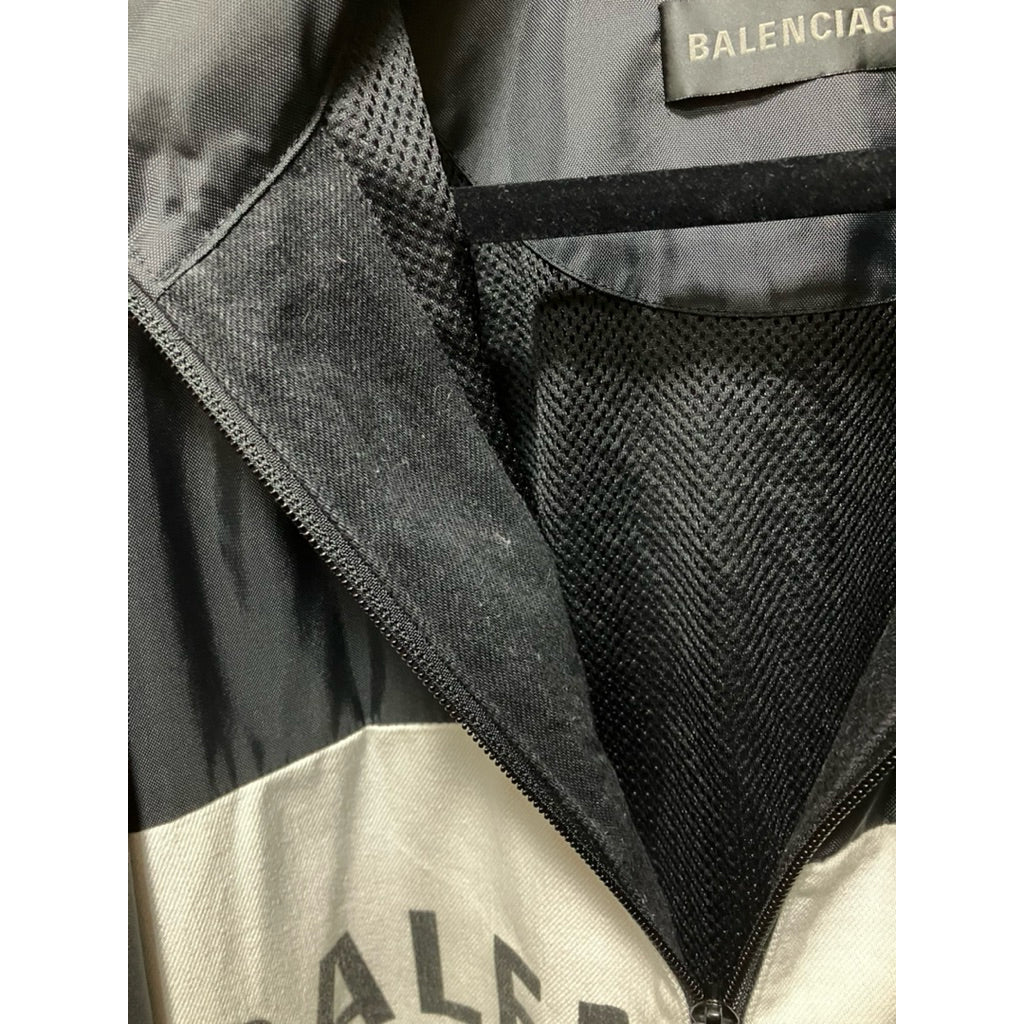 BALENCIAGA 巴黎世家 黑色 尼龍 牛仔布 拼接 外套 保證正品