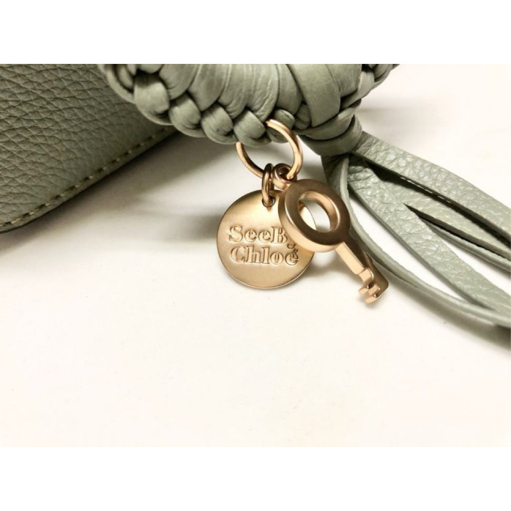 SEE BY CHLOE MINI JOAN 莫蘭迪綠 小方包 真皮 麂皮 可斜背 有防塵袋 保證正品