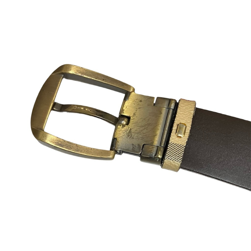 BURBERRY 經典格紋 戰馬 男仕 皮帶 保證正品