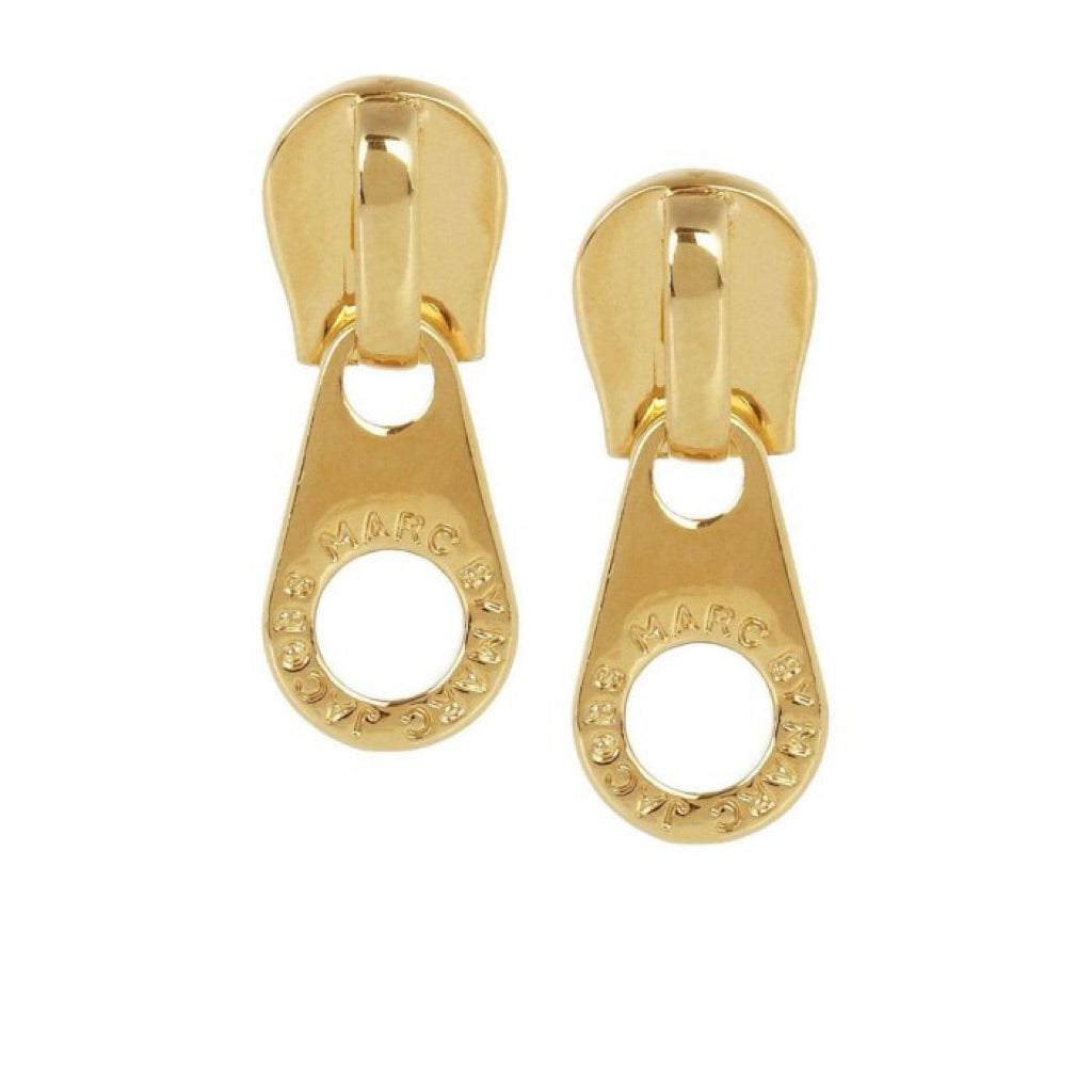 MARC JACOBS 拉鍊 鍍金 耳環 保證正品