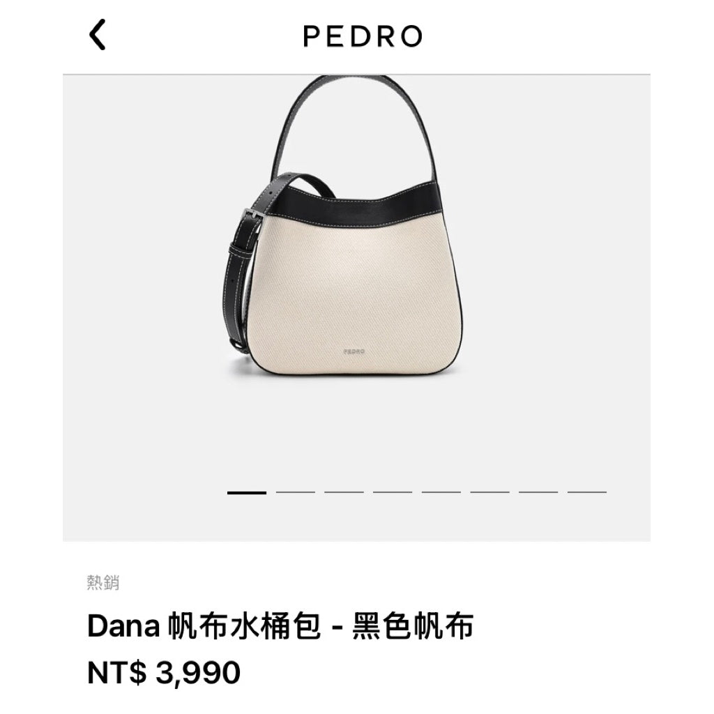 近新品❗️❗️❗️PEDRO DANA 黑色 帆布水桶包