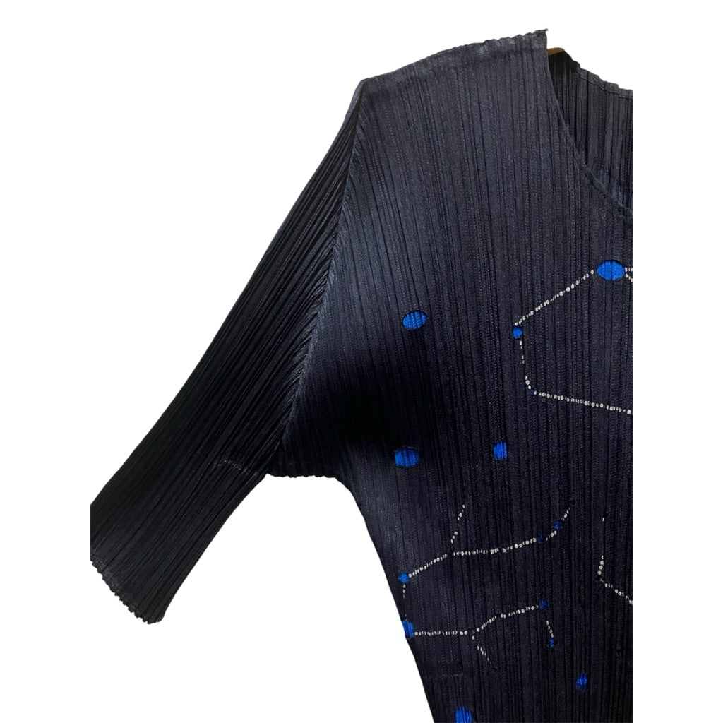 PLEATS PLEASE PP ISSEY MIYAKE 三宅 摺衣 皺褶 黑色 星座 假兩件 五分袖 3號 保證正品