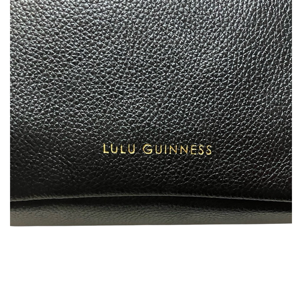 LULU GUINNESS 黑貓 荔枝紋 真皮 斜背包 保證正品
