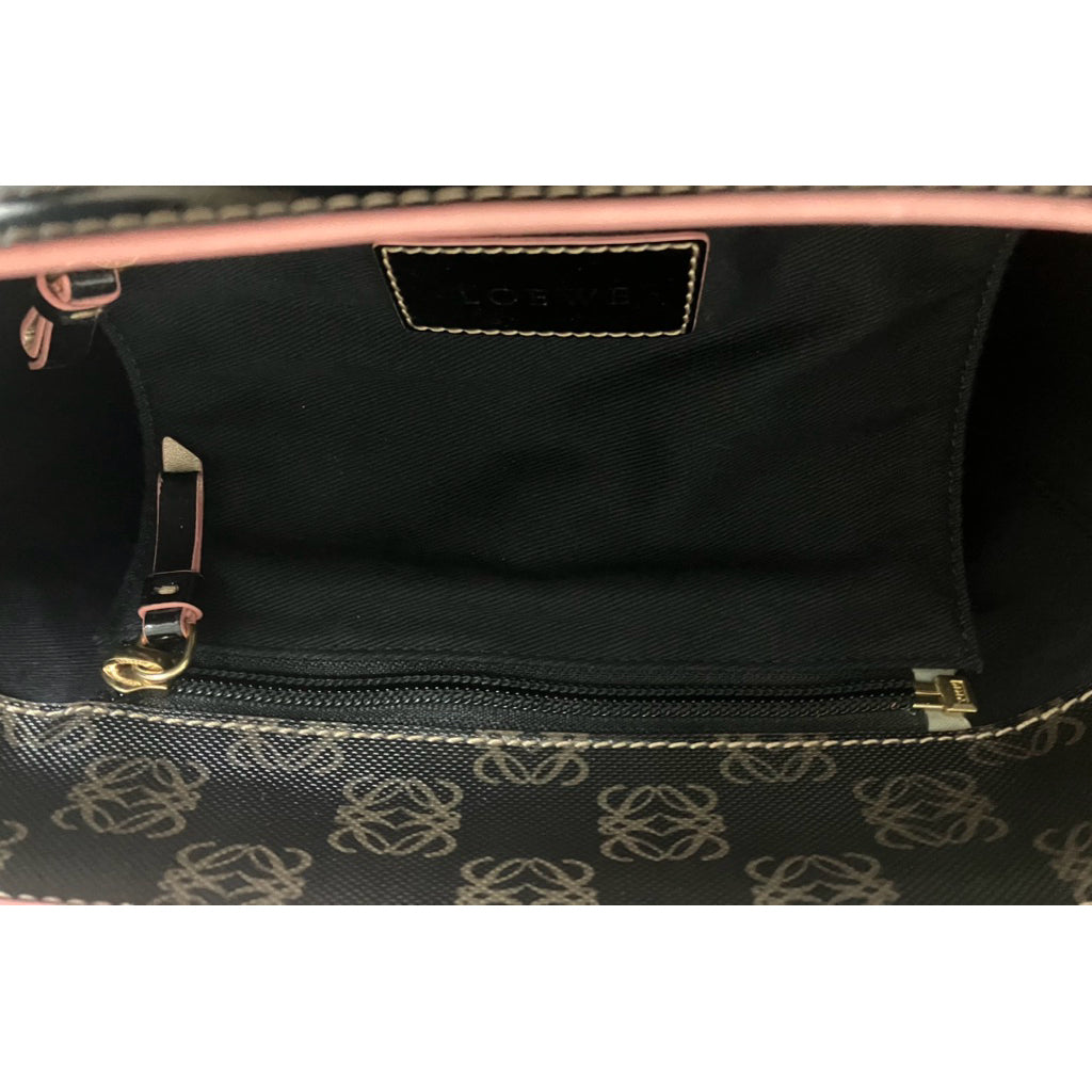 LOEWE 黑粉 蝴蝶結 老花 托特包 手提包 保證正品