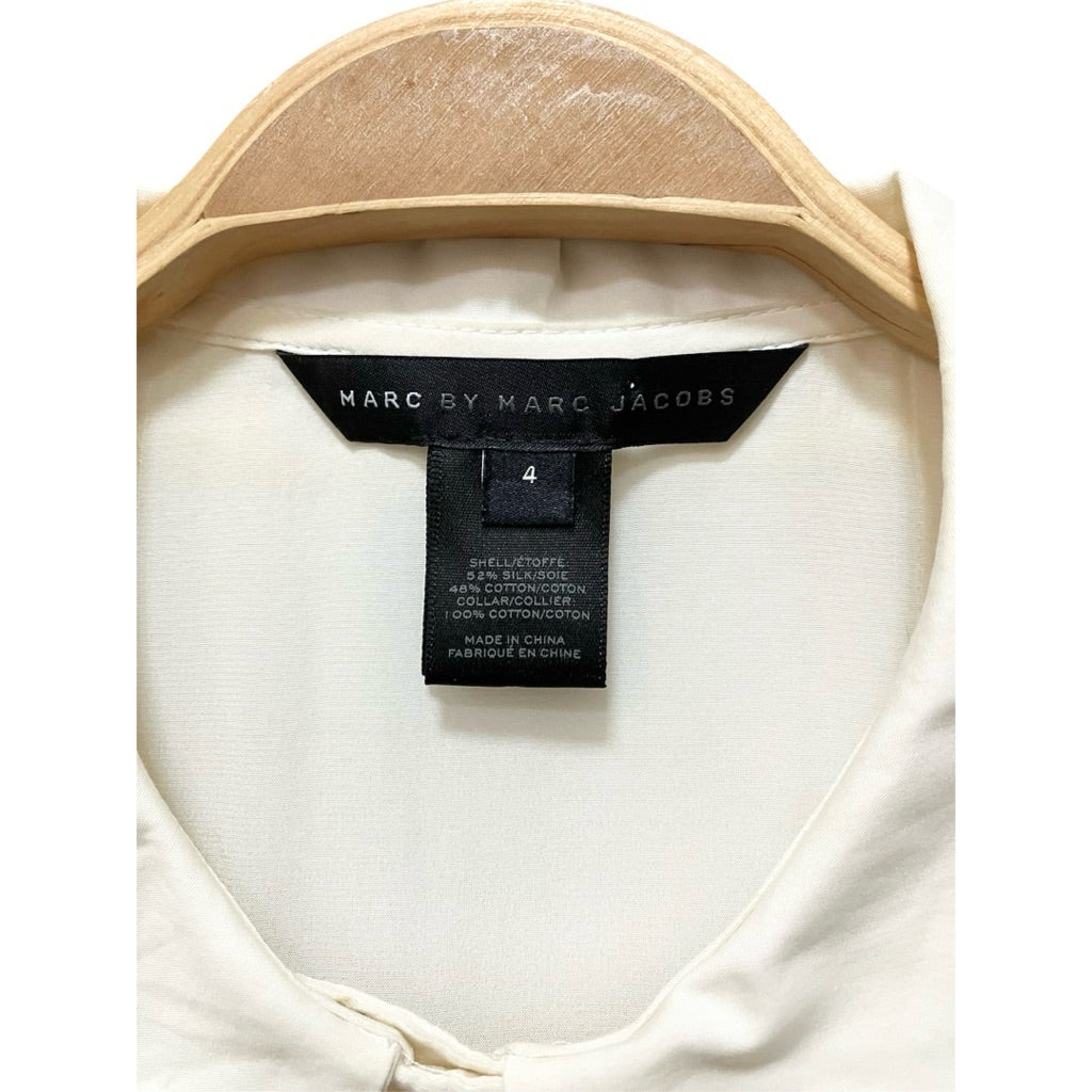 MARC BY MARC JACOBS 米色 壓褶 短袖 襯衫 保證正品