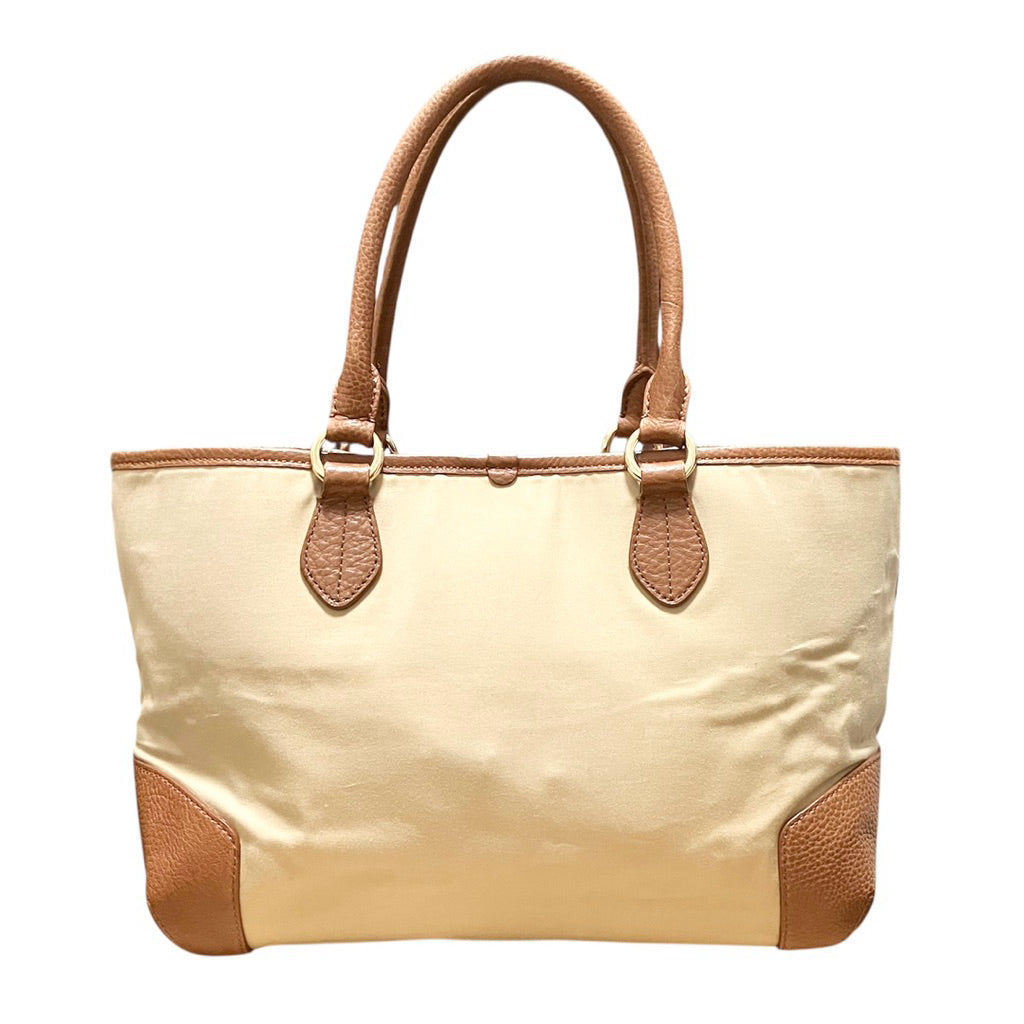 BURBERRY 大LOGO 經典格紋 帆布 手提包 保證正品
