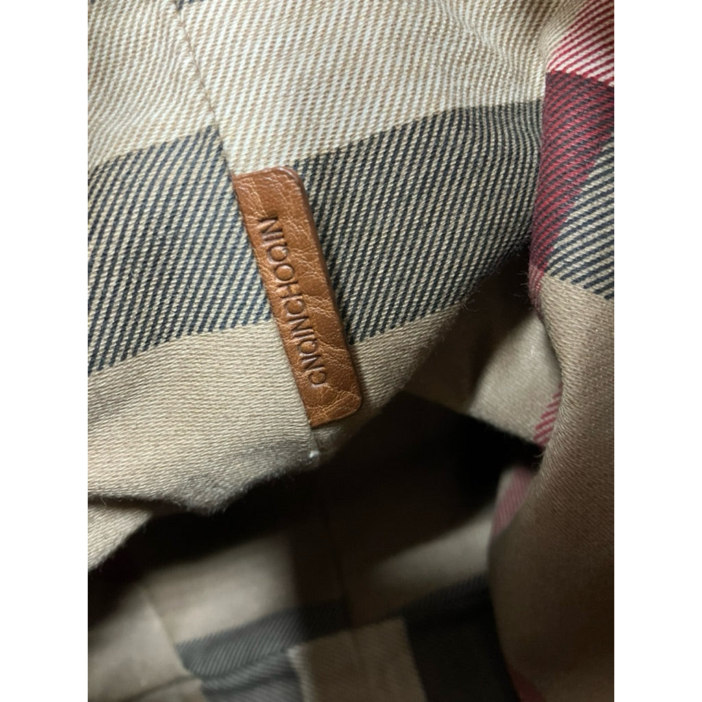 BURBERRY 大LOGO 經典格紋 帆布 手提包 保證正品