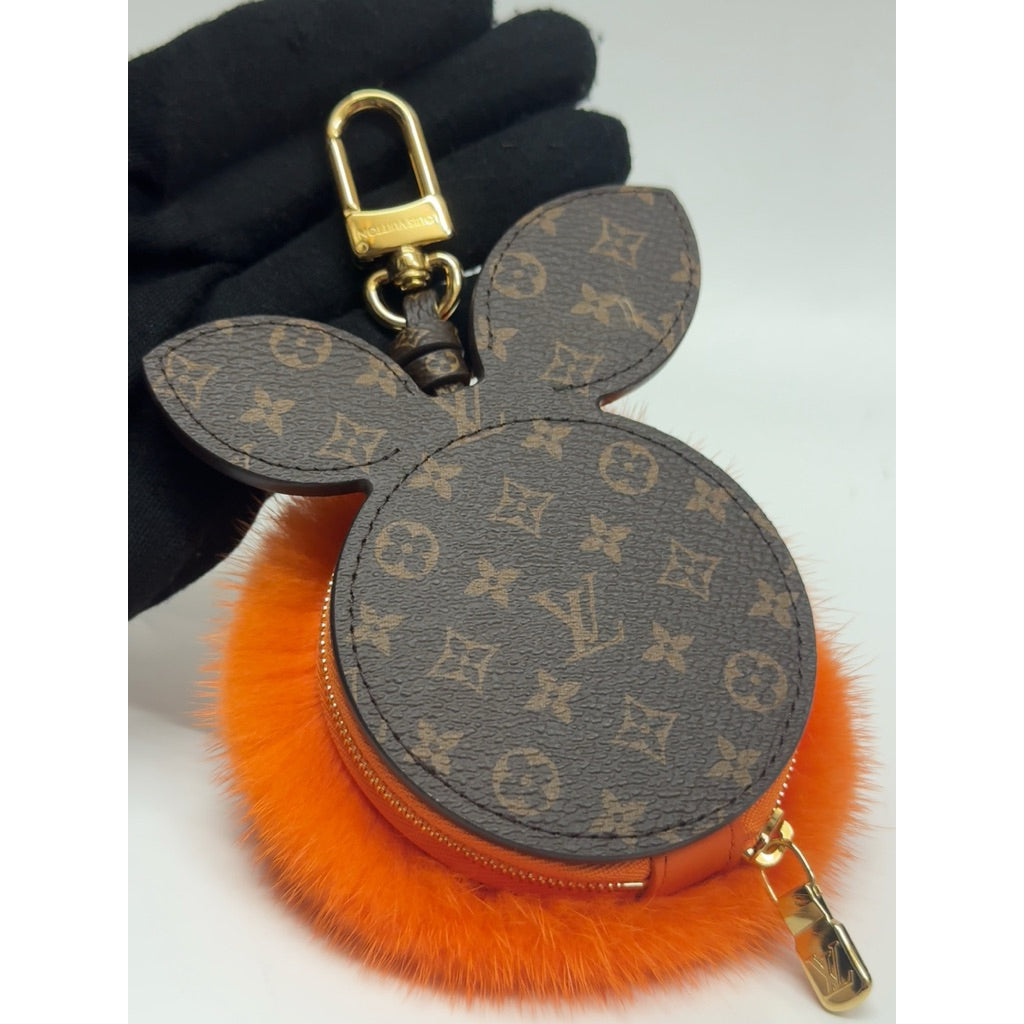 LV M03221 近全新 大全配 零錢包 鑰匙圈 吊飾 貂毛 保證正品