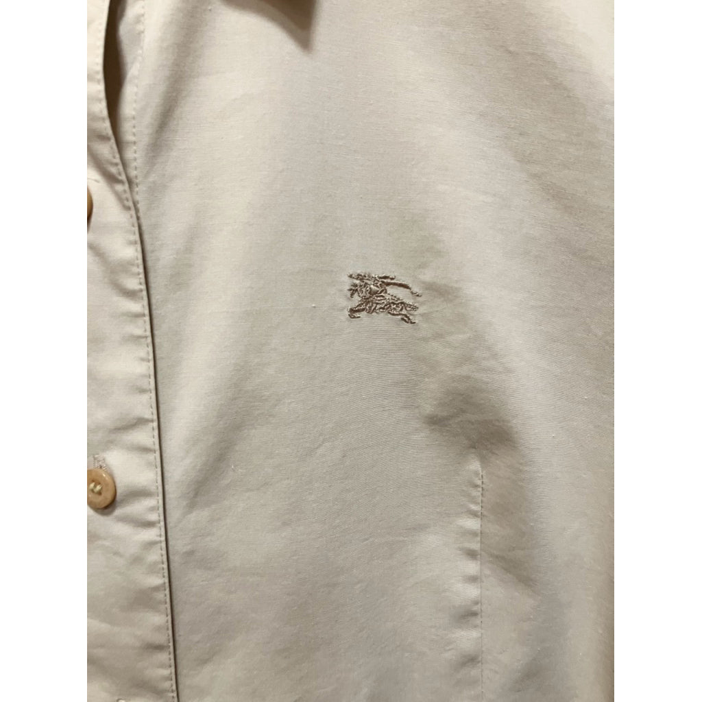 BURBERRY 藍標 卡其色 短版 短袖 襯衫 保證正品