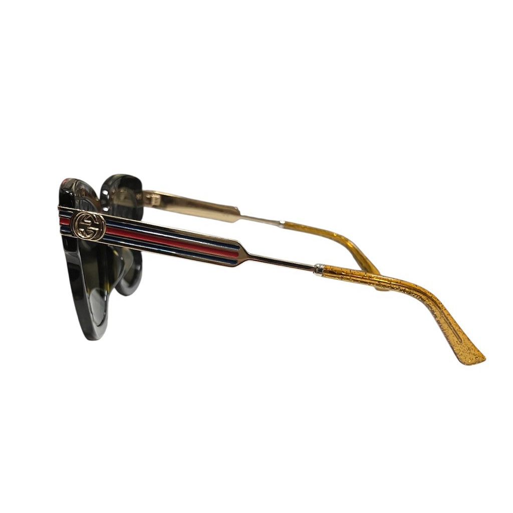 GUCCI GG0281 紅綠條 貓眼 太陽眼鏡 保證正品