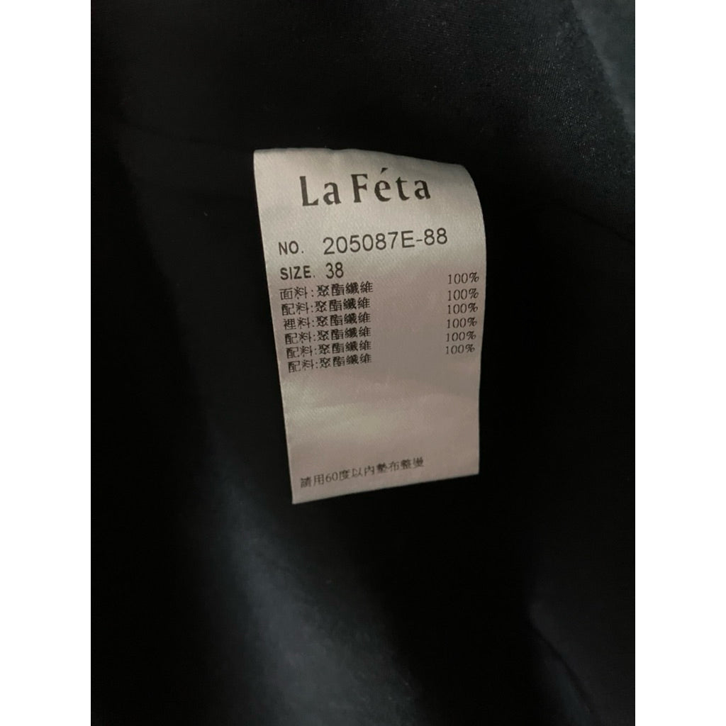 LA FETA 黑色 蕾絲 挖肩 長洋裝