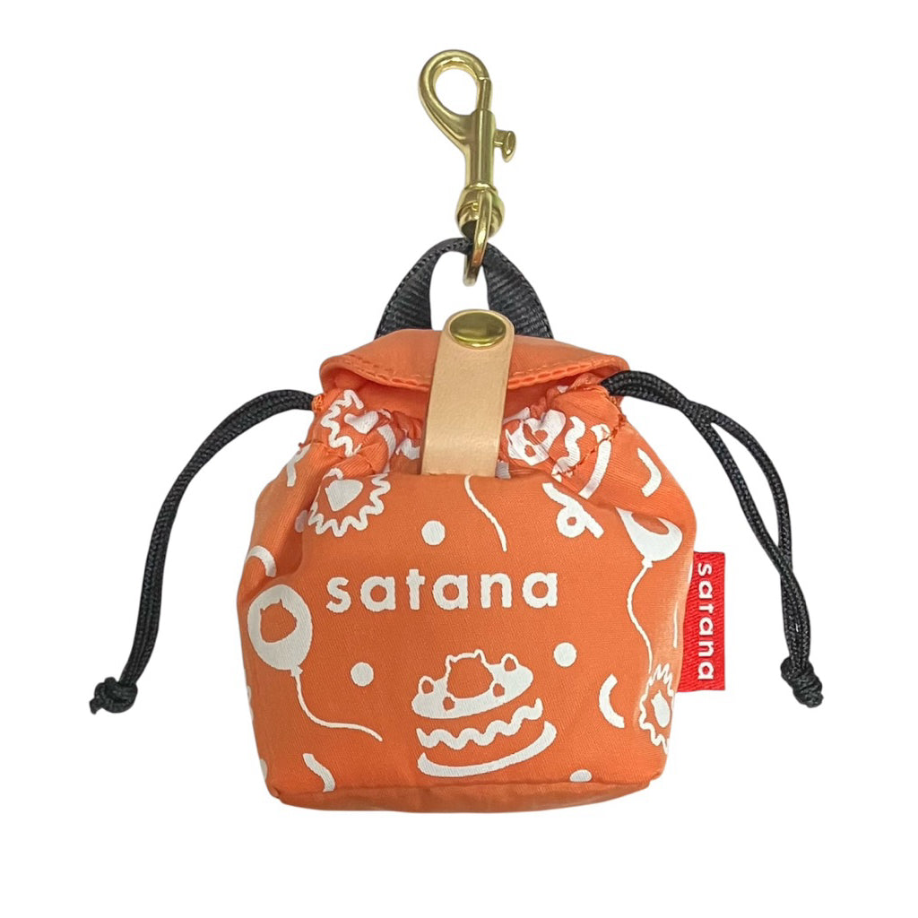 近新品❗️❗️❗️SATANA 橘色 印花 背包型 束口 小零錢包