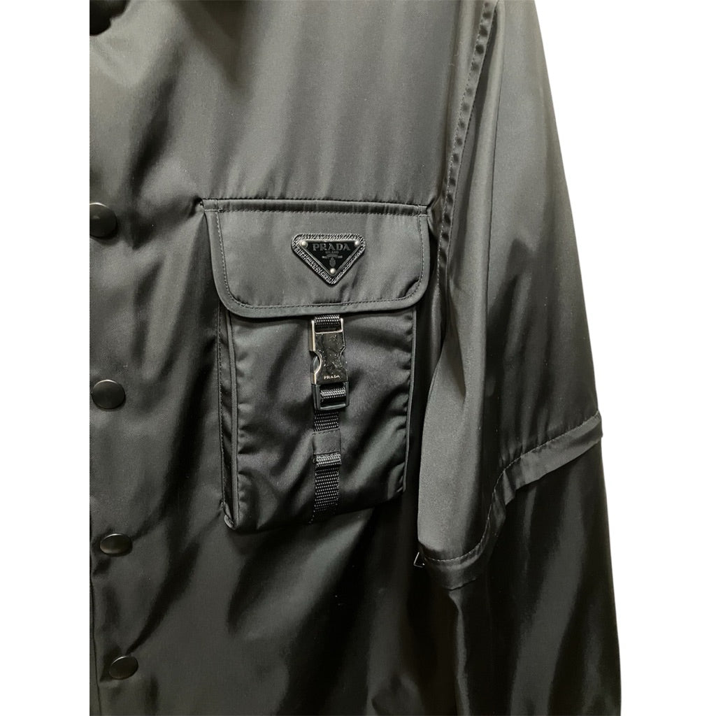 PRADA 黑色 尼龍 襯衫 外套 袖子可拆 保證正品