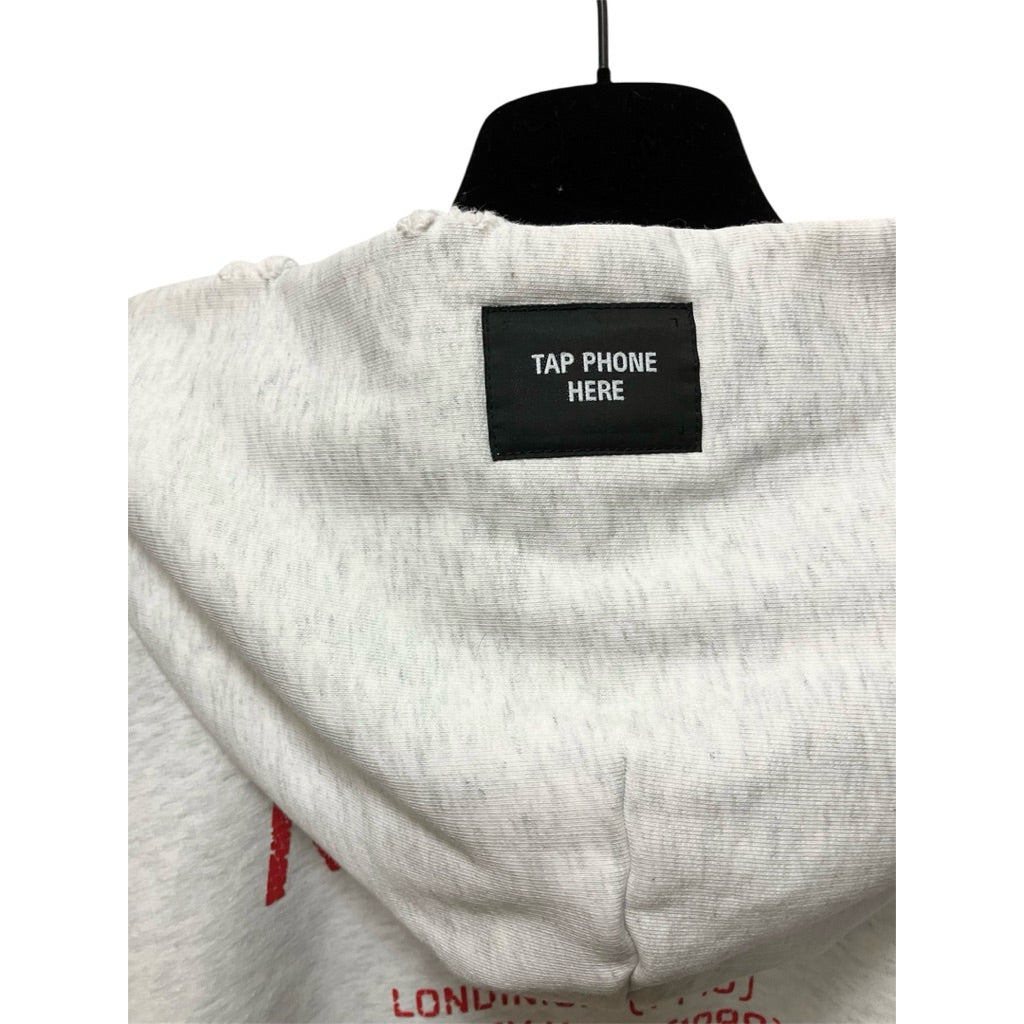 BALENCIAGA 巴黎世家 灰白色 印花 棉質 連帽 外套 保證正品