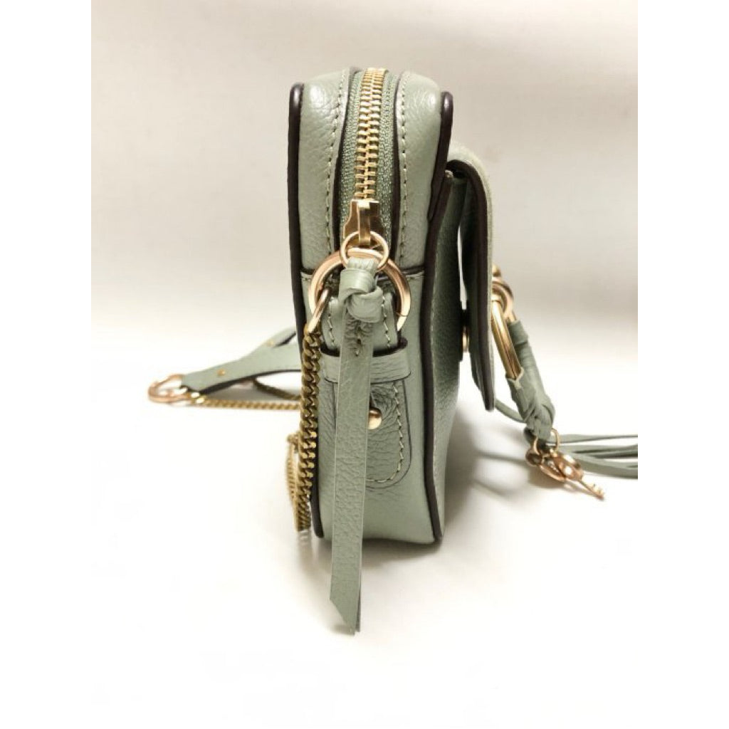 SEE BY CHLOE MINI JOAN 莫蘭迪綠 小方包 真皮 麂皮 可斜背 有防塵袋 保證正品