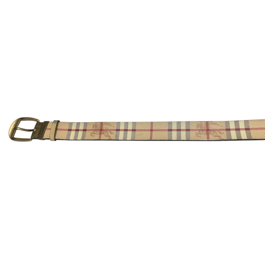 BURBERRY 經典格紋 戰馬 男仕 皮帶 保證正品
