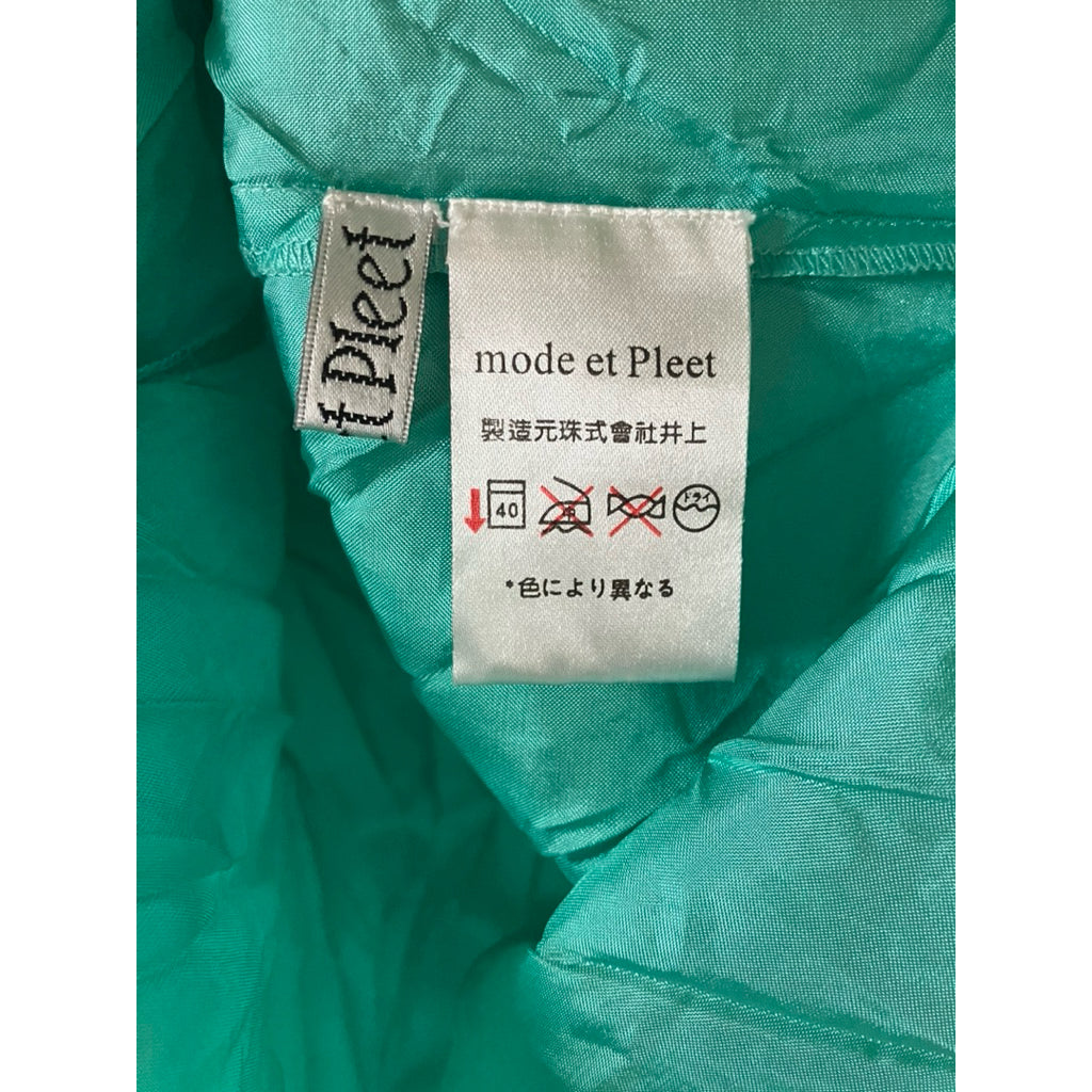 MODE ET PLEET 日製 湖水綠 皺摺 長袖襯衫