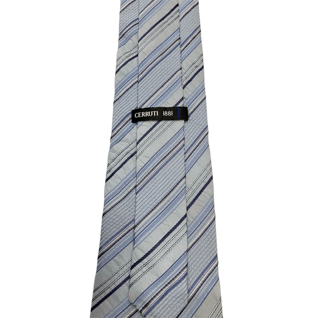 全新品未使用❗️❗️❗️CERRUTI 1881 藍色 線條 領帶