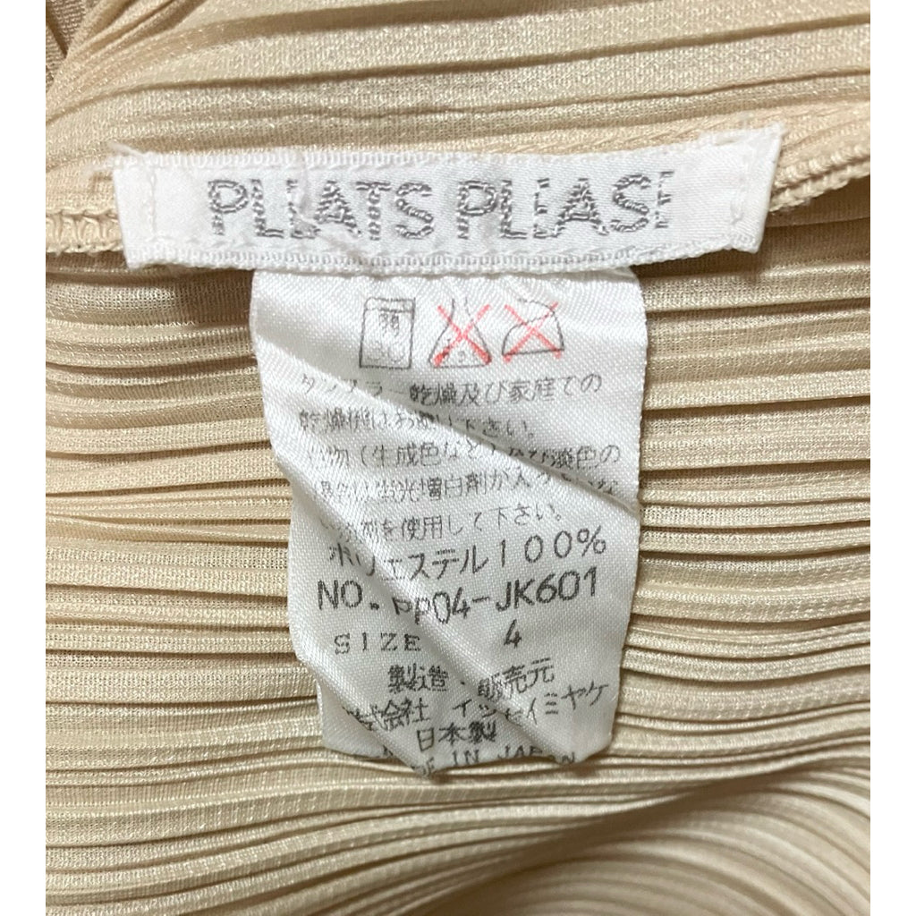 PLEATS PLEASE PP ISSEY MIYAKE 三宅 摺衣 皺褶 杏色 無袖 4號 保證正品