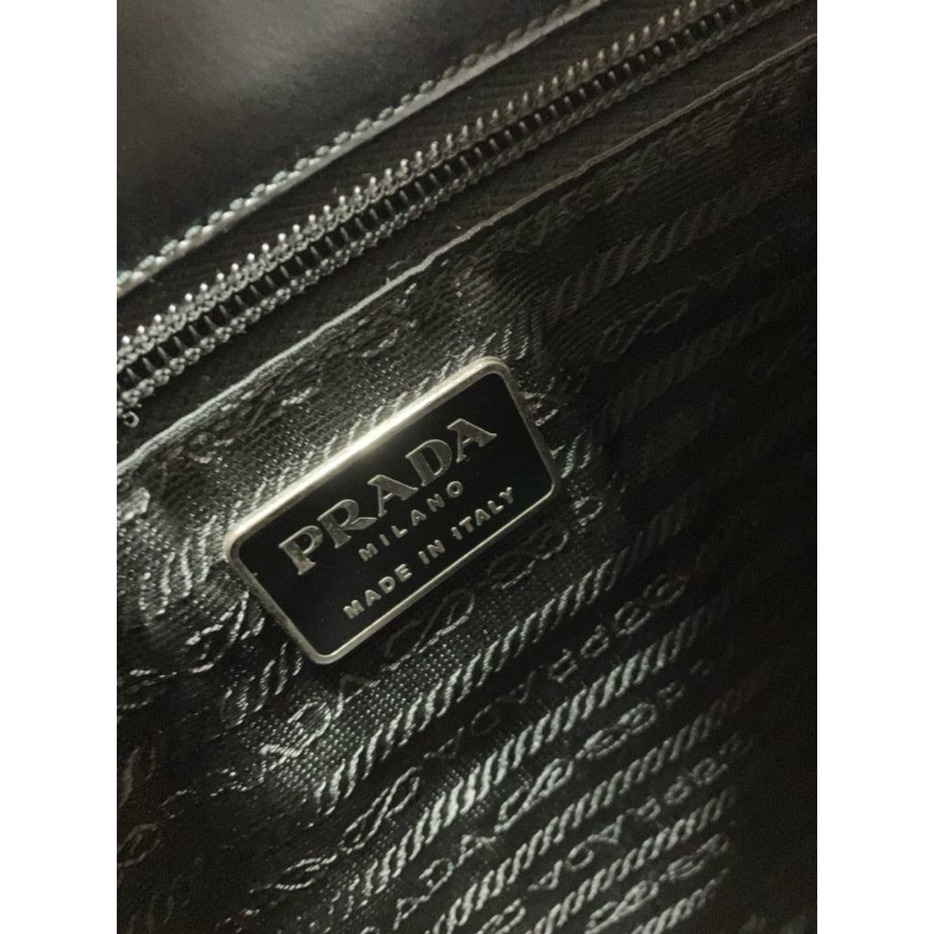 PRADA 黑色 帆布 肩背包 保證正品