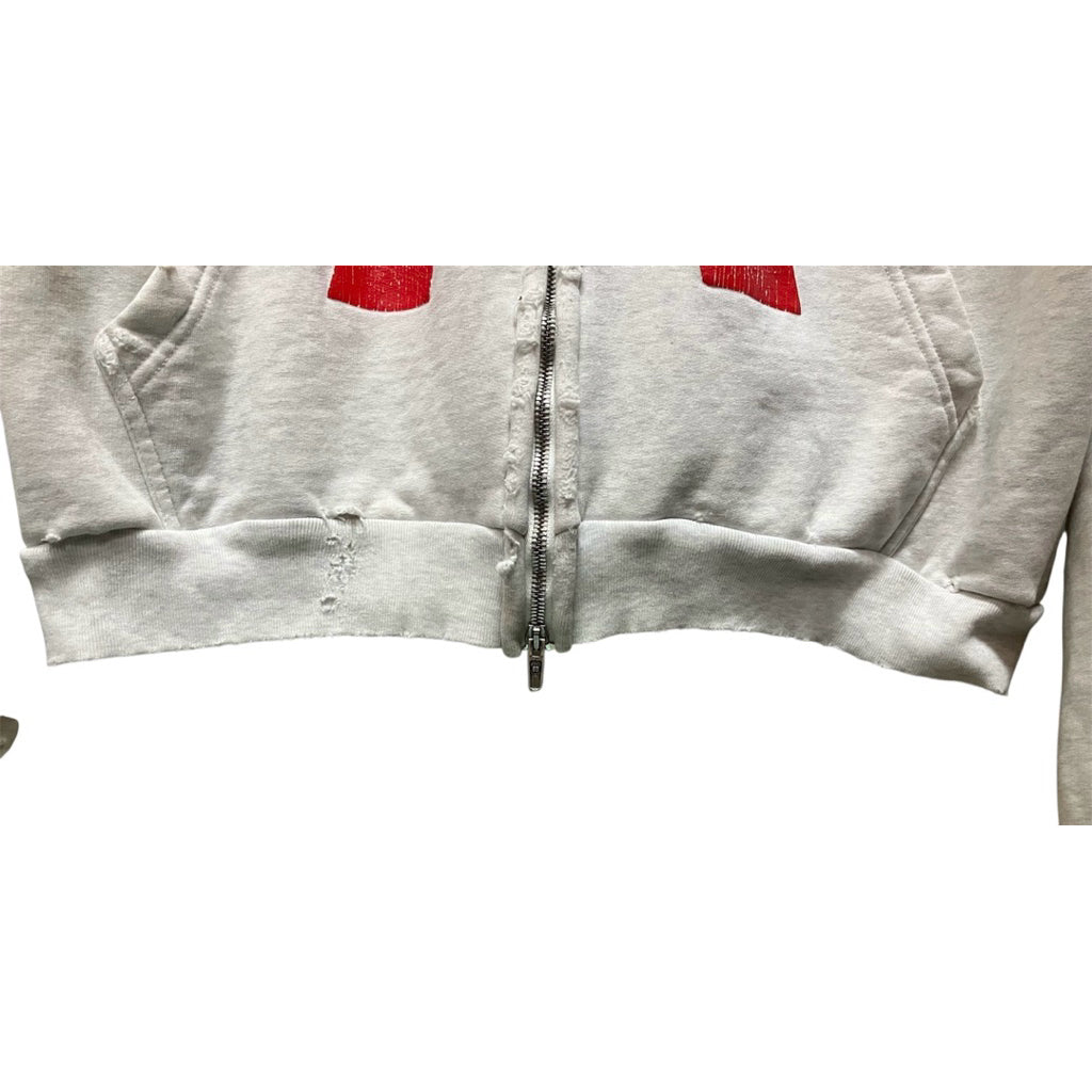 BALENCIAGA 巴黎世家 灰白色 印花 棉質 連帽 外套 保證正品