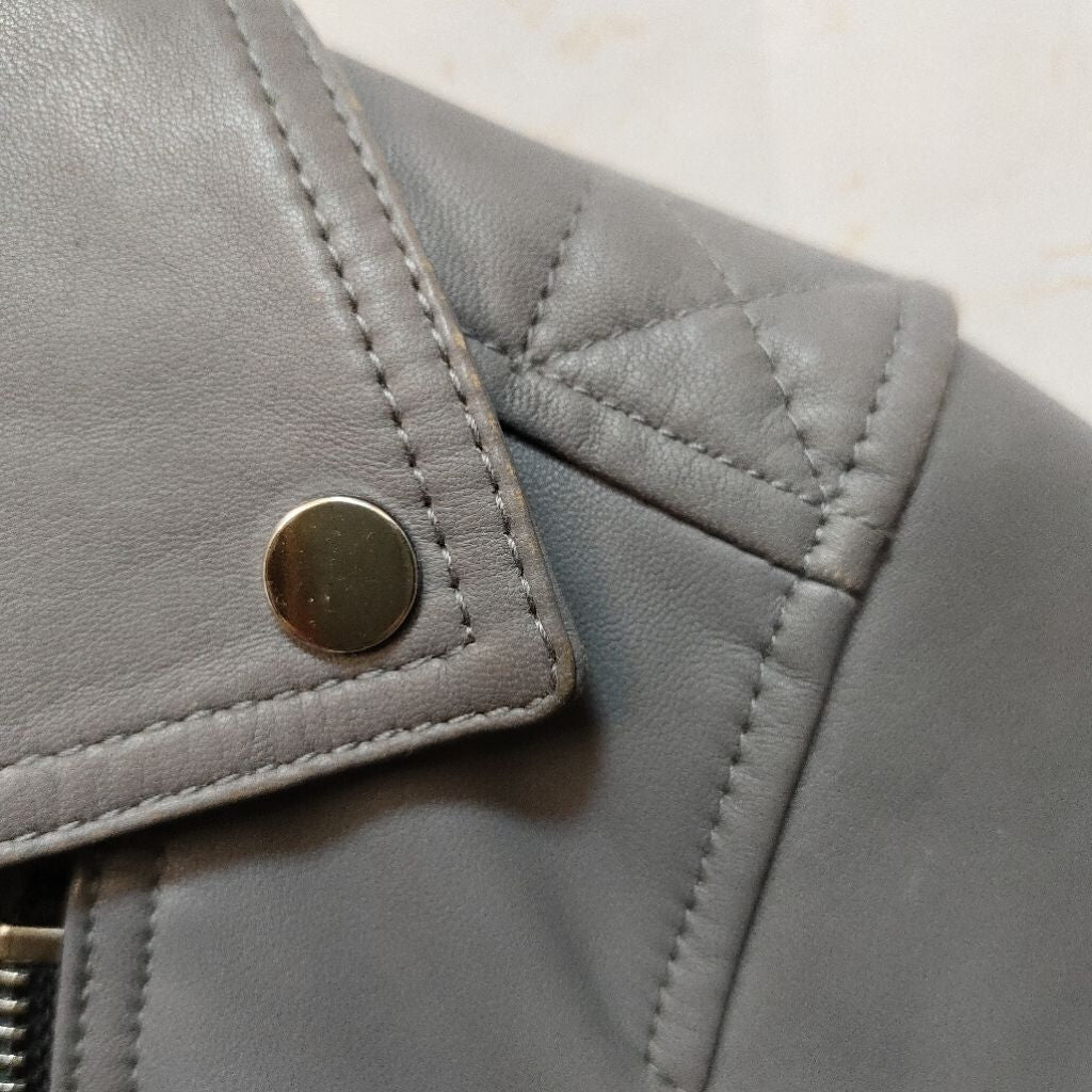 ALL SAINTS 灰色 象灰 皮衣 外套 保證正品