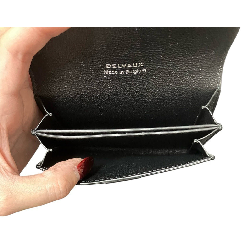 DELVAUX 德爾沃 黑色 荔枝紋 卡包 保證正品