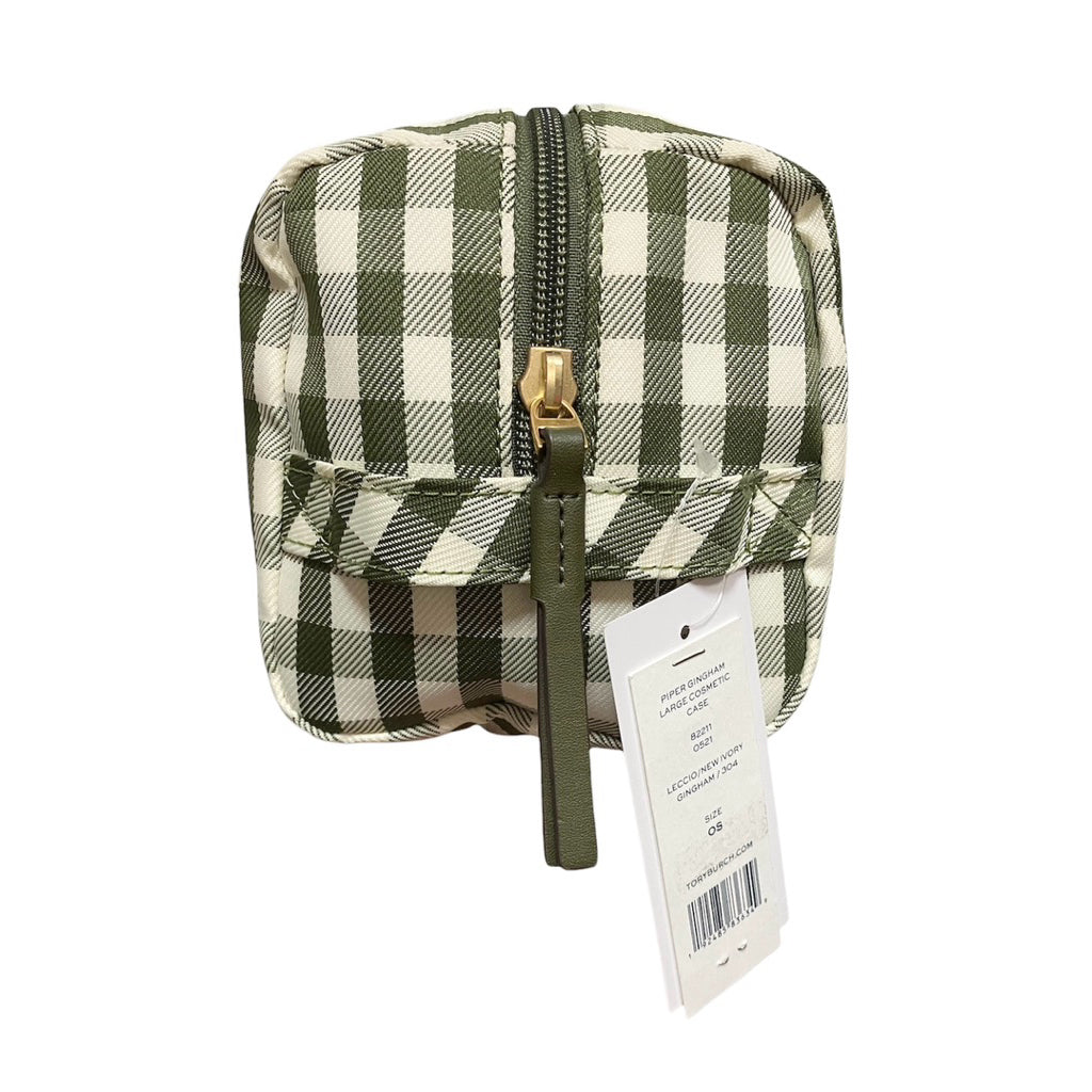 近新品❗️❗️❗️TORY BURCH 綠色 格紋 化妝包 保證正品