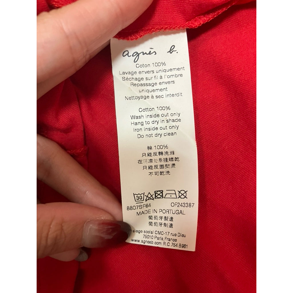 AGNES B. 紅色 蜥蜴 印花 短袖 上衣 保證正品