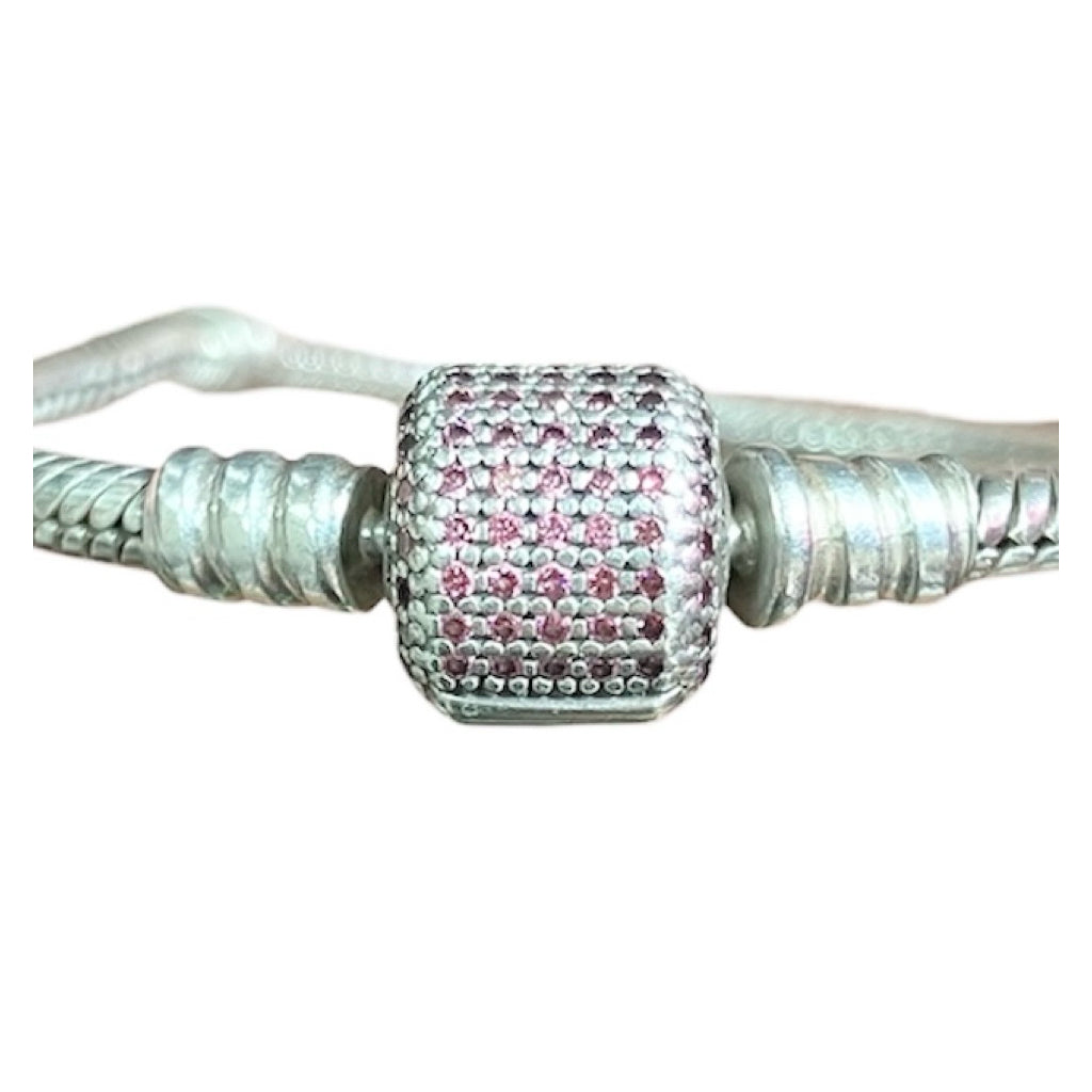 PANDORA 潘朵拉 蛇鏈 16cm 銀 粉鑽 保證正品