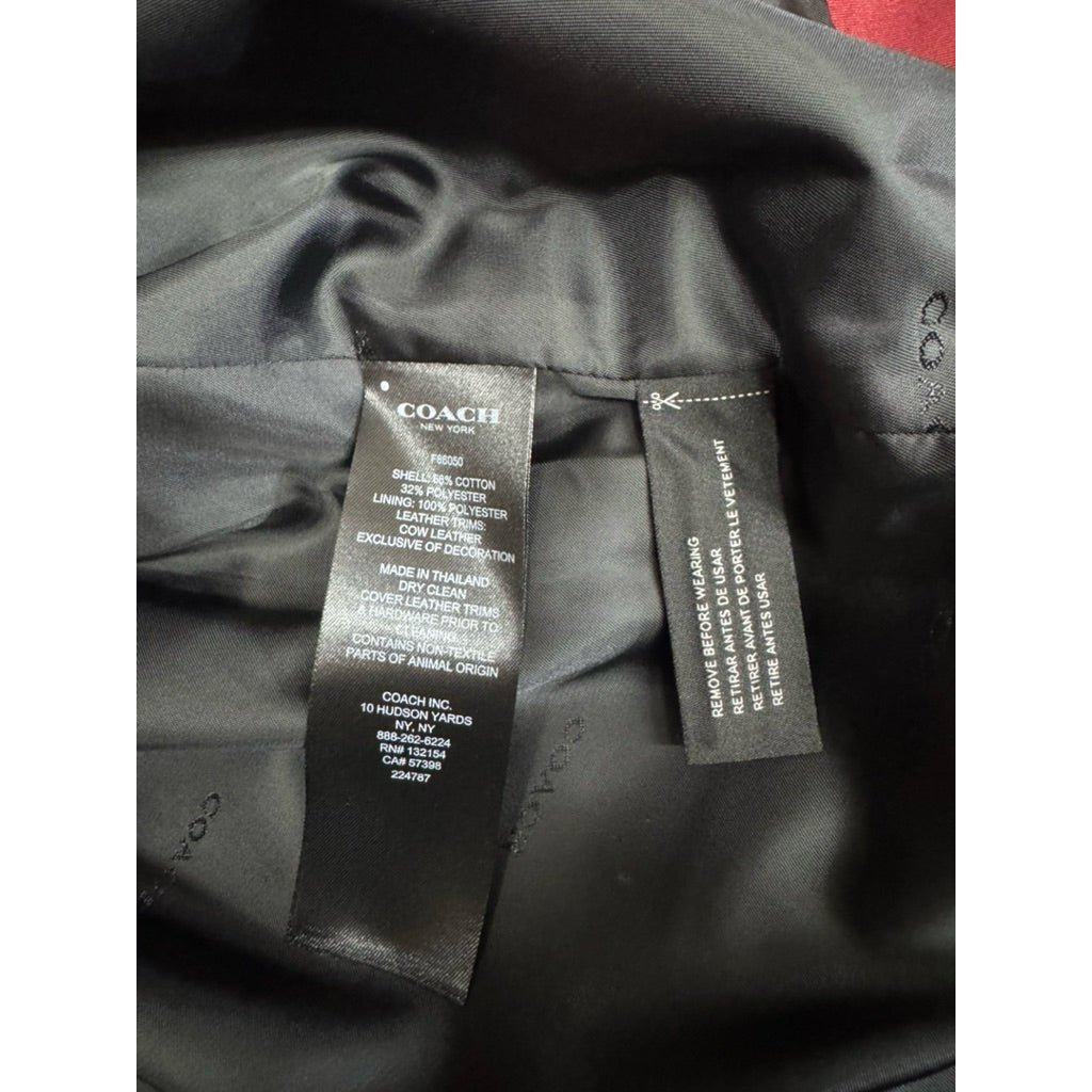 COACH 中長版 風衣 外套 暗紅色 保證正品