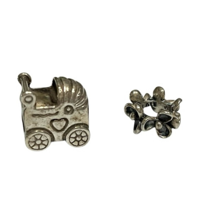 潘朵拉 串珠 PANDORA 嬰兒車 花圈 小碎花 保證正品