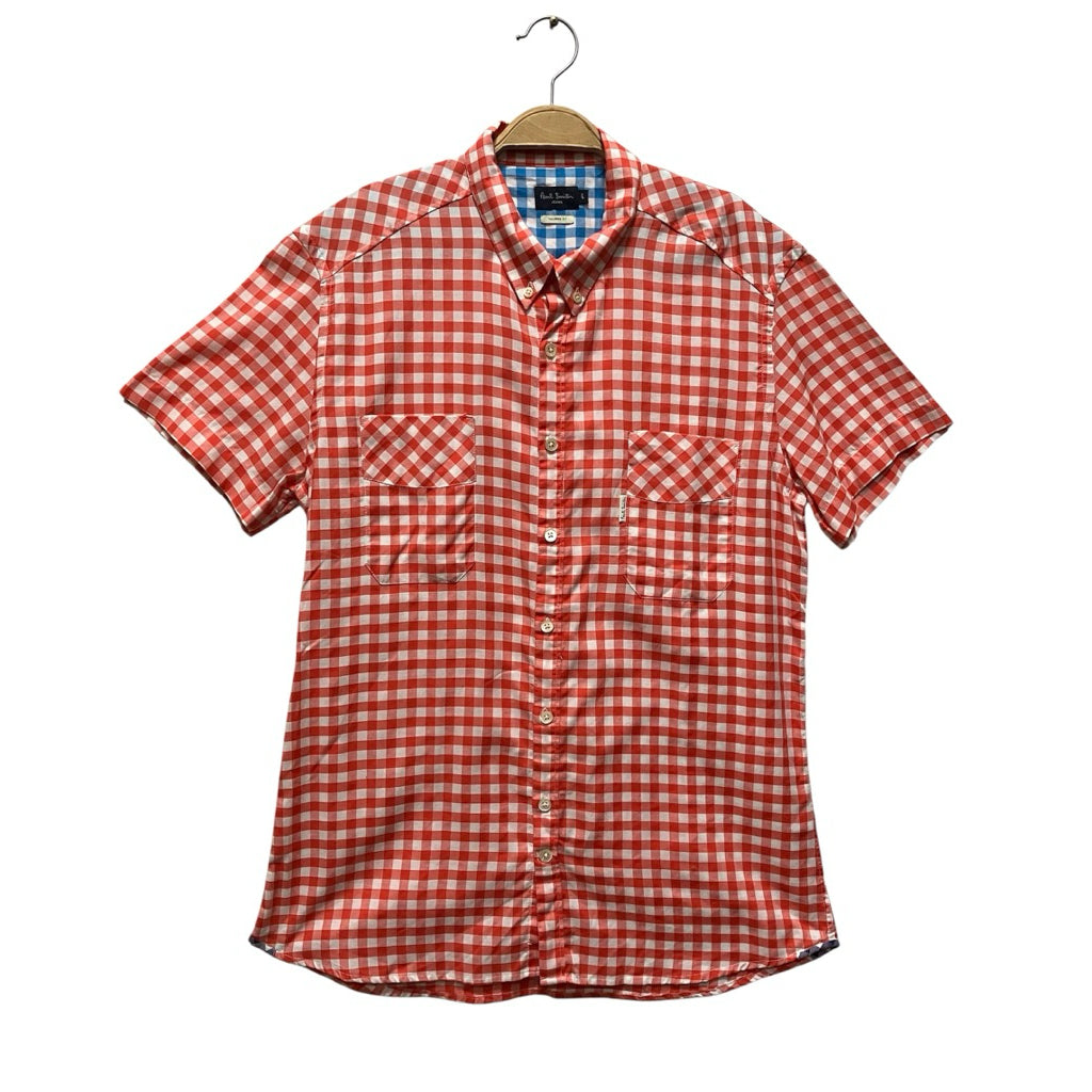 PAUL SMITH 紅色 格紋 短袖 襯衫