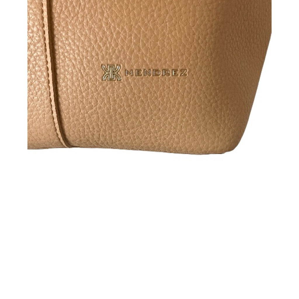MENDREZ 奶茶色 軟皮 手提 斜背包
