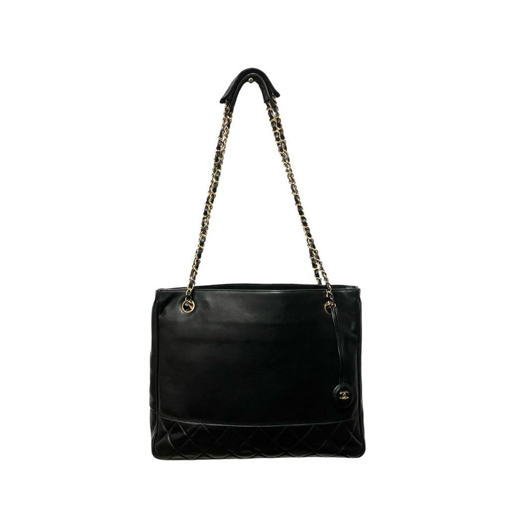 有卡有雷標❗️❗️❗️CHANEL VINTAGE 香奈兒 老香 牛皮 黑金 鍊帶 肩背 方包 保證正品