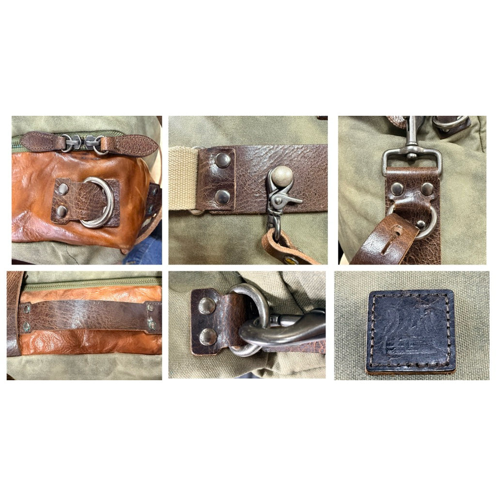 WOTANCRAFT 沃坦 真皮蠟感帆布 包