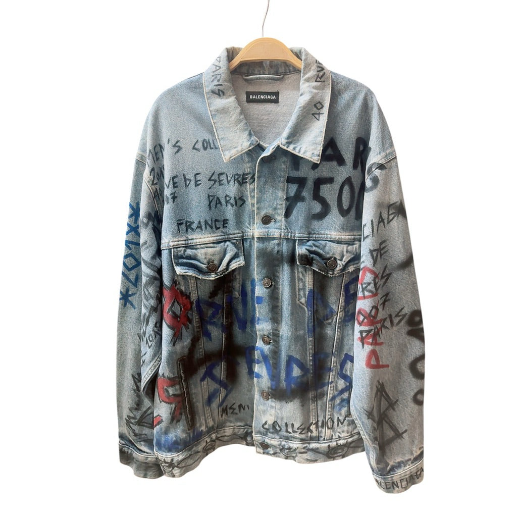 巴黎世家 Balenciaga 塗鴉 牛仔外套