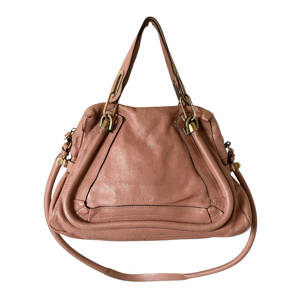 CHLOE PARTY 乾燥玫瑰粉 荔枝紋 牛皮 手提 斜背包 保證正品