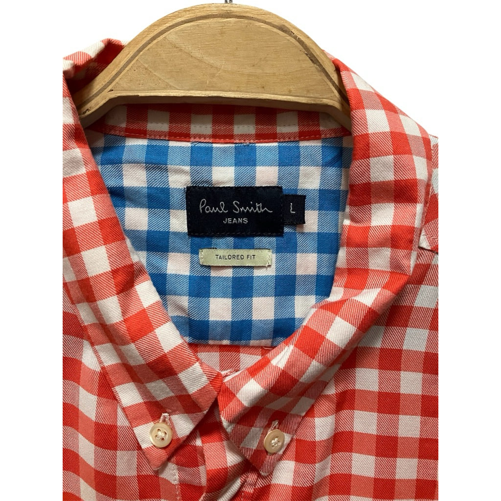 PAUL SMITH 紅色 格紋 短袖 襯衫
